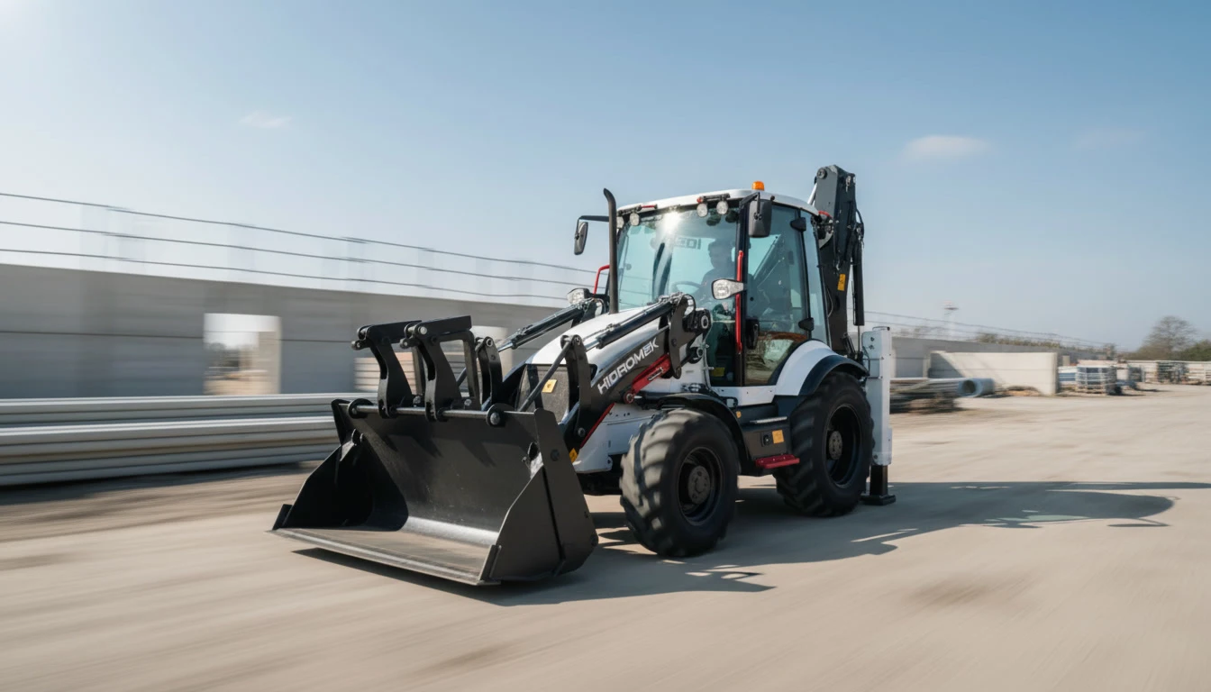Chantier de construction urbain avec pelleteuse jaune manipulant des matériaux terreux
