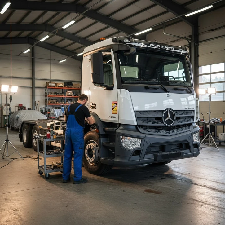 Ext&eacute;rieur, homme effectuant maintenance moteur thermique rouge &agrave; l'aide d'outil de r&eacute;glage m&eacute;tallique